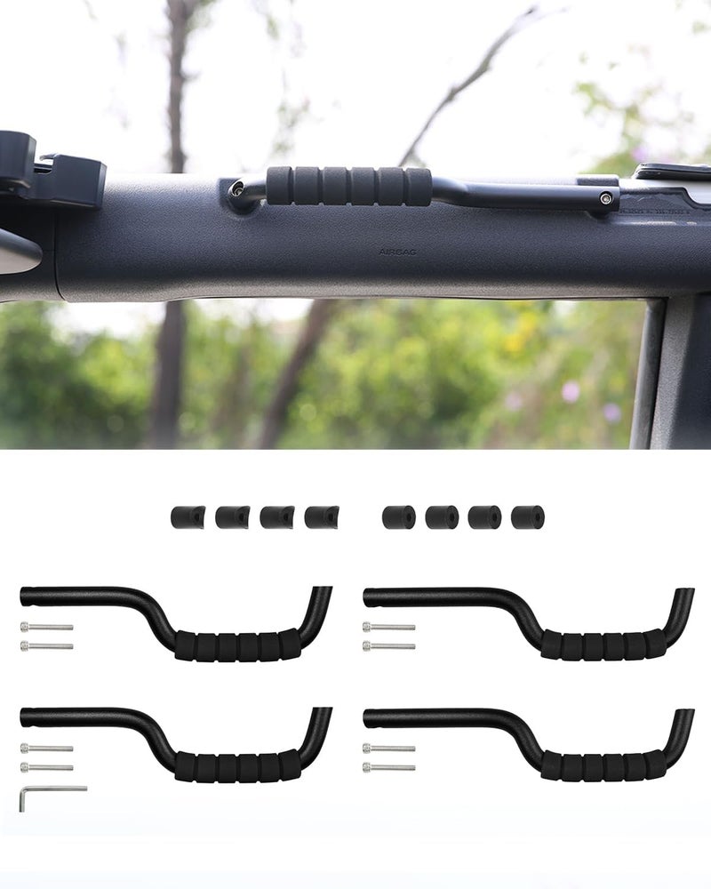 ROADER Front & Rear Roll Bar Grab Handles Compatible with 2024 2025 New Ford Bronco 2021 2022 2023 4 Door, Aluminum Alloy Grip Handles Bronco Interior Accessories, 4 Pack(Not Fit Bronco Sport) - Image 1